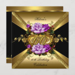 60th Birthday Party Roses Purple Gold Black Invitation<br><div class="desc">60th Birthday Party, Roses Purple Black Gold Birthday Party. Invitation floral flowers, Party birthday invites For All Ages 15th, 16th, 18th 21st, 20th, 30th, 40th, 50th, 60th, etc. This Design Style is Copyrighted © Content and Designs © 2000-2014 Zizzago™ (Trademark) and it's licensors. Customize with your own details and age....</div>