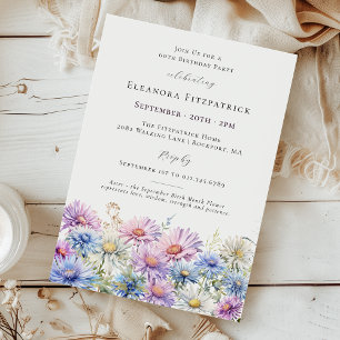 60th Birthday Party September Birth Month Flower Invitation