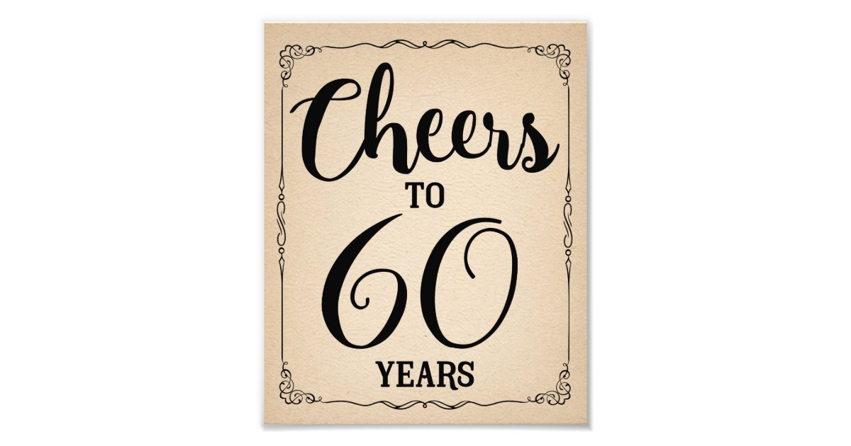60th birthday party sign | Zazzle