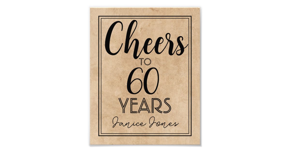 60th birthday party sign | Zazzle