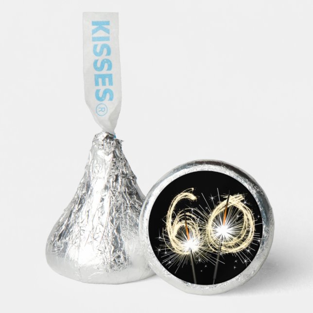 60th Birthday Party Sparklers Hershey®'s Kisses® (Front)