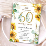 60th Birthday Party Sunflowers Elegant Floral  Invitation<br><div class="desc">Celebrate the 60-year milestone in style with our elegant "60th Birthday Party Sunflowers Elegant Floral Invitation!" Perfect for a memorable 60th birthday party. Order your today and make your celebration truly special! Please note: Gold glitter effects are only simulated; no real gold will be used in the printing process</div>