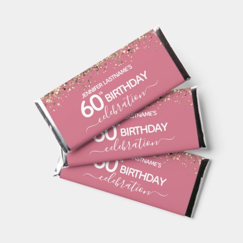 60th Birthday Party Thank You Hershey Bar Favors