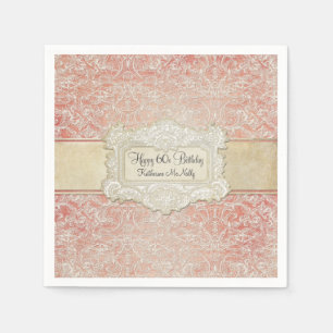 60th Birthday Party Vintage French Regency Lace Napkins