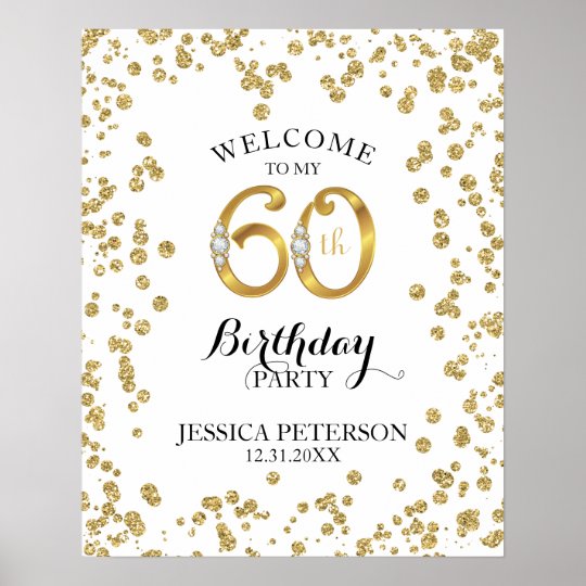 60th Birthday Party Welcome Sign | Zazzle.com