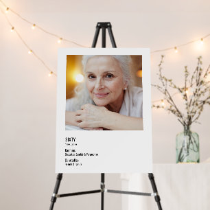 60th Birthday Party Welcome Sign with Photo