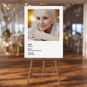 60th Birthday Party Welcome Sign with Photo