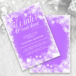60th Birthday Party Winter Wonderland Snowflake Invitation<br><div class="desc">Elegant winter wonderland 60th birthday invitation features beautiful calligraphy surrounded by a lush snowflake and snow border. The snowflakes pop against the pretty soft purple background. You can actually change the background color to any color. Winter Wonderland can't be changed, but all of the remaining text can be edited. This...</div>