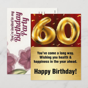 60th Birthday Personalized Gifts: Celebrate 60 Yea Holiday Postcard