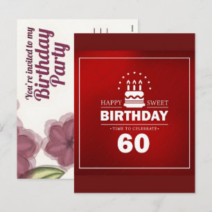 60th Birthday Personalized Gifts: Celebrate 60 Yea Holiday Postcard