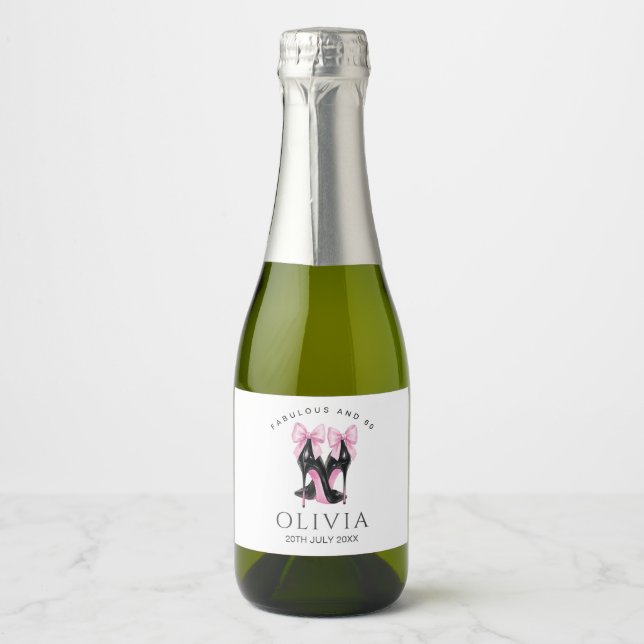 60th Birthday Personalized Party Favor Sparkling Wine Label (Front)