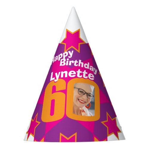 60th birthday personalized photo star name hat