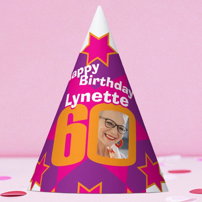 60th birthday personalized photo star name hat (Creator Uploaded)
