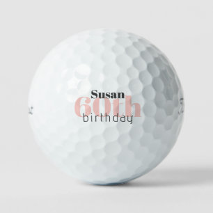 60th Birthday Personalized Pink Titleist Pro V1 Golf Balls