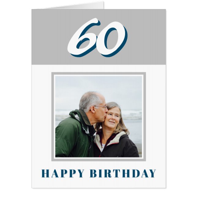 60th Birthday Photo Big Giant Card (Front)