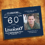 60th Birthday Photo Blue Vintage Birthday Invites<br><div class="desc">These 60th birthday photo blue vintage birthday postcard invites are the perfect way to commemorate a special milestone in your loved one's life! The classic design of this postcard style invitation features a beautiful vintage photo with blue background, combined with elegant vintage font that create a timeless look. You can...</div>