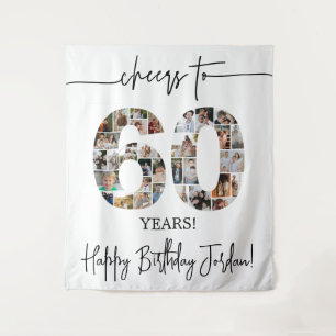 60th Birthday Photo Collage Backdrop
