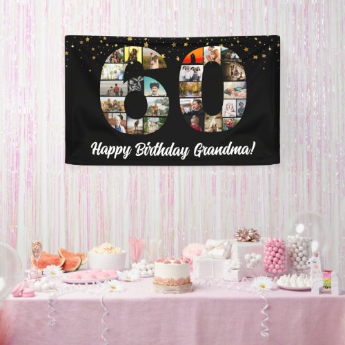 60th Birthday Photo Collage Banner for Grandparent