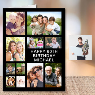 60th Birthday Photo Collage Giant Card