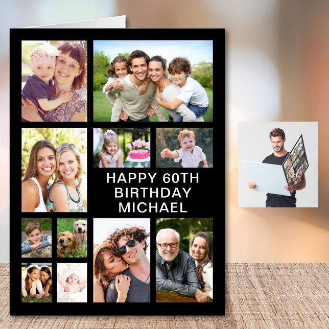 60th Birthday Photo Collage Giant Card (Creator Uploaded)