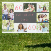 60th Birthday Photo Collage Happy Birthday Yard