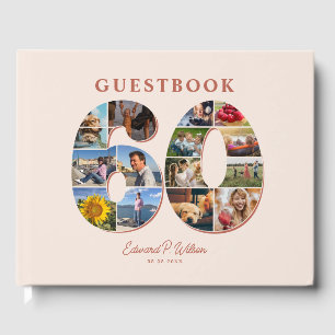 60th Birthday Photo Collage Milestone Guestbook