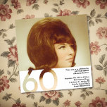 60th Birthday Photo Invitation - 5.25 x 5.25<br><div class="desc">Retro 60th Birthday Invitation 5.25 x 5.25</div>
