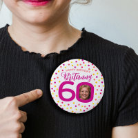 60th birthday photo pink golden yellow confetti
