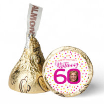 60th birthday photo pink golden yellow confetti hershey®'s kisses®