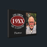 60th Birthday Photo Template Birth Of A Legend Canvas Print<br><div class="desc">Personalized 60th birthday canvas photo template celebrating the "Birth Of A Legend". Add the name using our simple template. We also have a range of gifts and party supplies to match.</div>