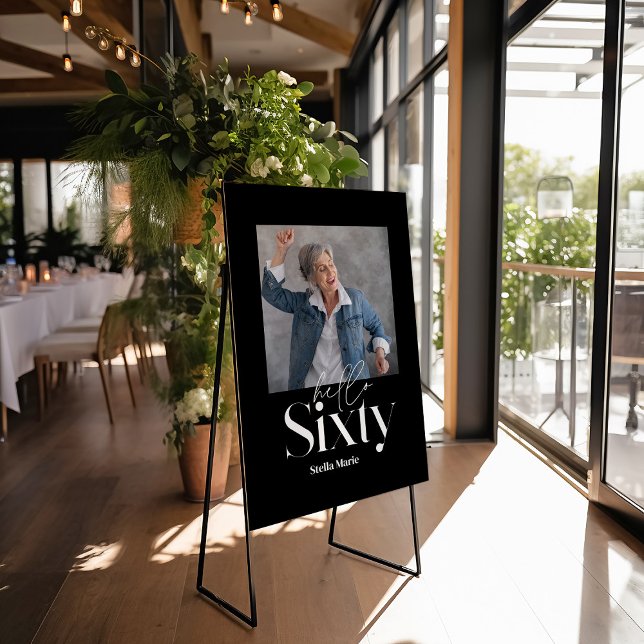 60th birthday photo typography modern minimal poster (Creator Uploaded)