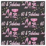 60TH BIRTHDAY PINK HIGH HEELS AND MARTINI FABRIC