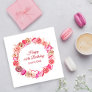 60th Birthday Pink Rose Swirly Heart Valentine's  Napkins