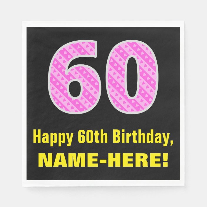 60th Birthday: Pink Stripes and Hearts 