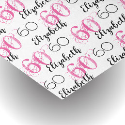 60th birthday Pink Stylish Custom Tissue Paper