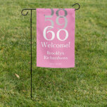 60th Birthday Pink Typography Minimalist Modern Garden Flag at Zazzle