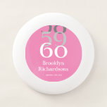 60th Birthday Pink Typography Minimalist Modern Wham-o Frisbee at Zazzle