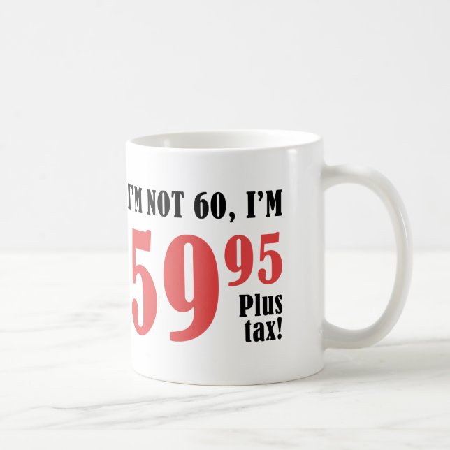 60th Birthday Plus Tax Coffee Mug (Right)