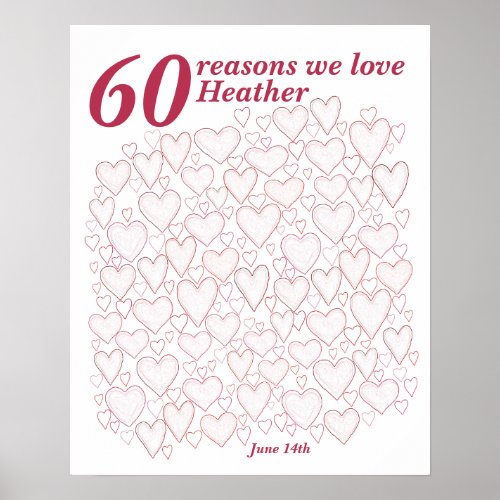 60th Birthday Poster _ 60 Reasons We Love You
