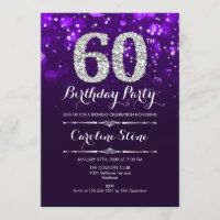 60th Birthday - Purple Silver