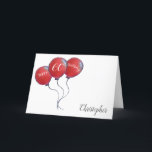 60th birthday red balloon holiday card<br><div class="desc">Personalised 60th birthday red balloon card.
Makes a great greeting card for male family or friends who are sixty.

Click personalise to change the name of the man shown to your own husband,  dad,  son etc. or to add your own message.</div>
