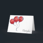 60th birthday red balloon holiday card<br><div class="desc">Personalised 60th birthday red balloon card.
Makes a great greeting card for male family or friends who are sixty.

Click personalise to change the name of the man shown to your own husband,  dad,  son etc. or to add your own message.</div>