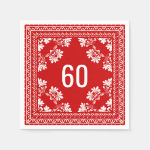 60th Birthday Red Bandana Napkins