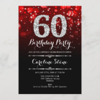 60th Birthday - Red Black Silver