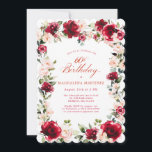 60th Birthday Red Rose Pink Peony Floral Invitation<br><div class="desc">Red roses and blush pink peonies are nestled in dark green leaves on this beautiful and unique birthday invitation. Classic script calligraphy lets your guests know it's a milestone birthday and who the birthday celebrant is. This item is part of the Red Rose Pink Peony collection. It contains the templates...</div>