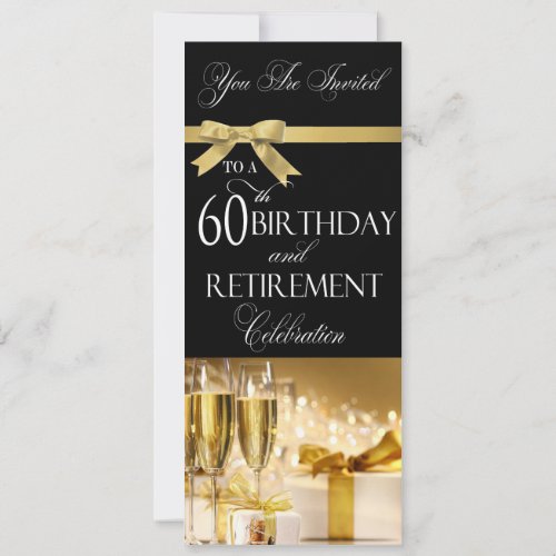 60th Birthday Retirement Combination Invitation