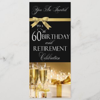 60th Birthday Retirement Combination Invitation by NightSweatsDiva at Zazzle