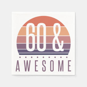 60th Birthday Retro Sunset Napkins