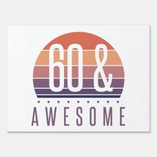 60th Birthday Retro Sunset Sign