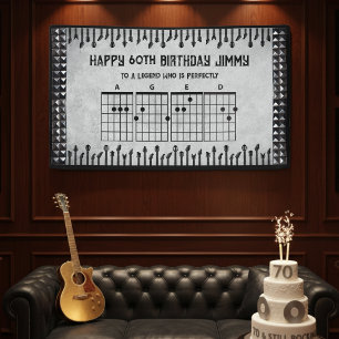 60th Birthday Rockstar Icon AGED to Perfection Banner